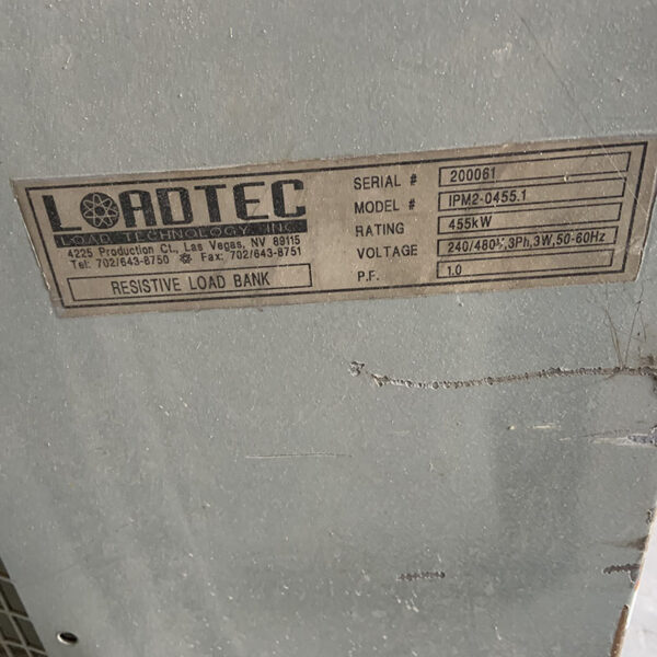 LOADTEC LOAD BANK 455 KW