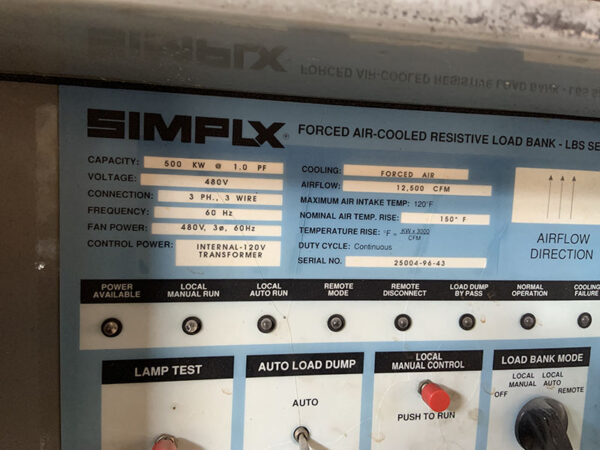 SIMPLEX Load Bank 500 KW